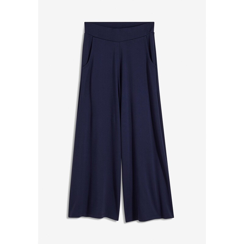 bonprix Nohavice Culotte z viskózového mixu, farba modrá 48681841
