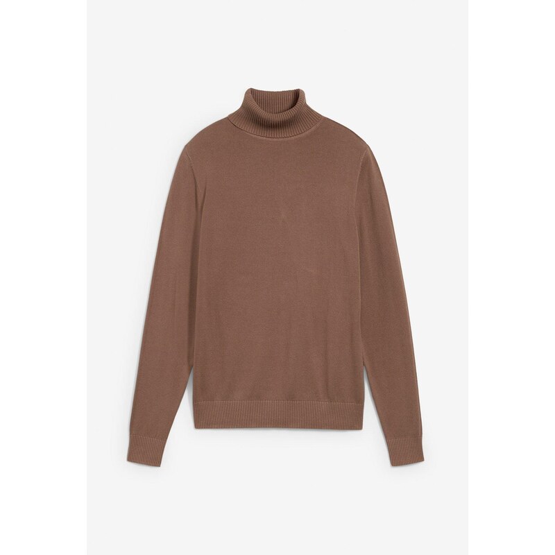 bonprix Rolákový pulóver, farba hnedá 44732627