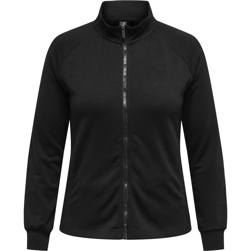 Only Play Curvy Športová mikina so zipsom čierna 67359033