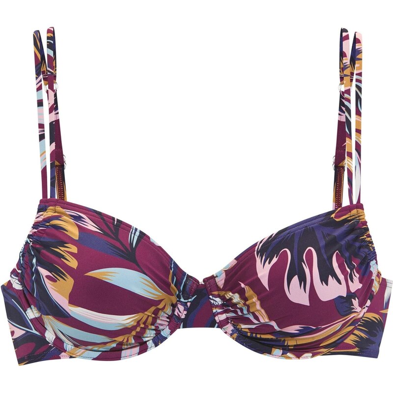 LASCANA Bikinový top zmiešané farby / bordová 67359061