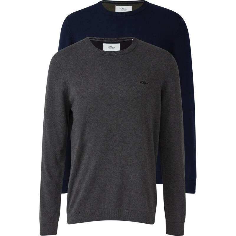 s.Oliver Sveter námornícka modrá / tmavosivá 65993153