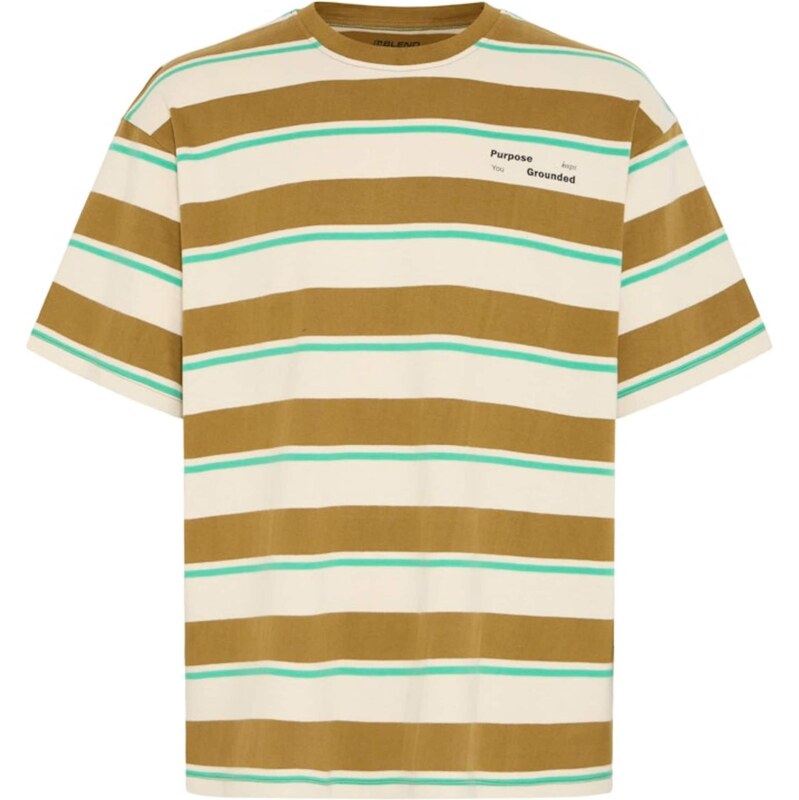 BLEND Tričko BHKYRAN béžová / tyrkysová / farby bahna 67359270