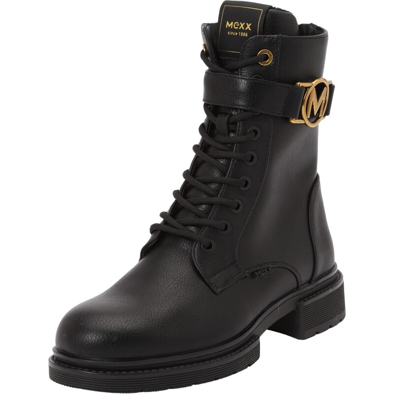 MEXX Šnurovacie členkové čižmy Kimberly Glad čierna 66461919