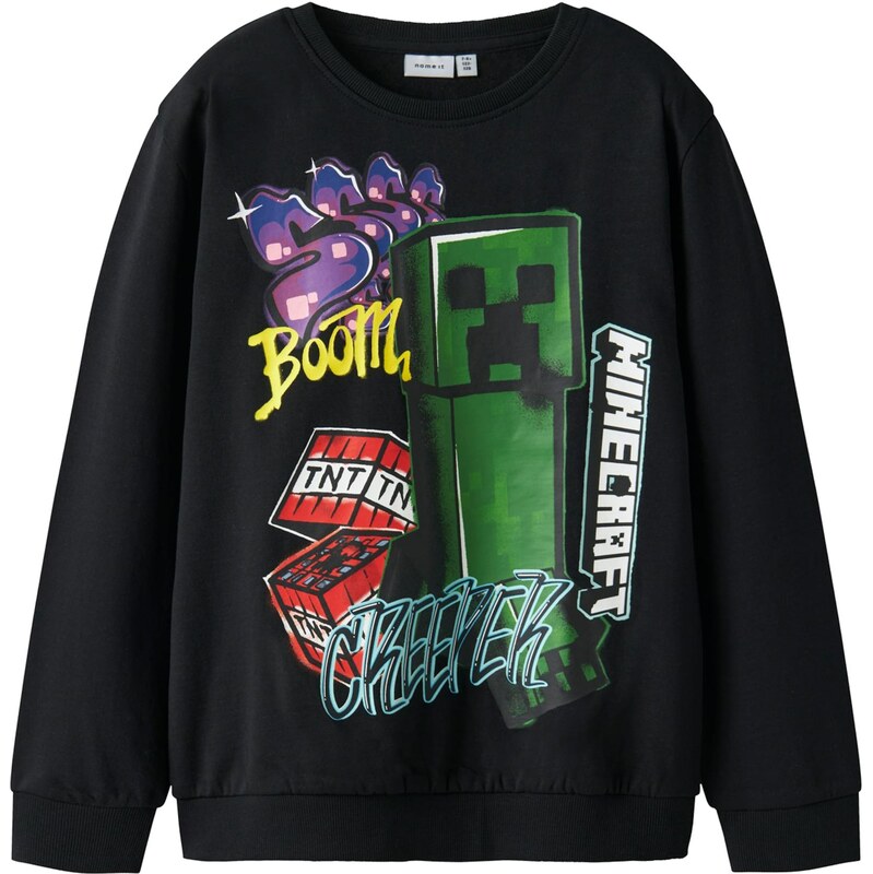 NAME IT Mikina NKMMinecraft tmavozelená / fialová / červená / čierna 67368819