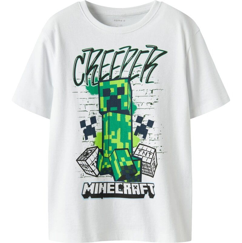 NAME IT Tričko NKMDI MINECRAFT zelená / jablková / čierna / biela 67359683