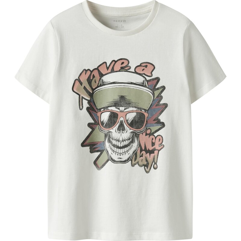 NAME IT Tričko NKMBASTIAN olivová / oranžová / čierna / biela 67359702