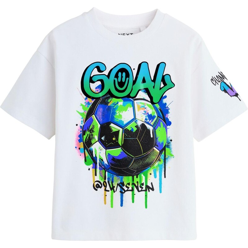 Next Tričko kobaltovomodrá / vodová / neónovo zelená / biela 67359726