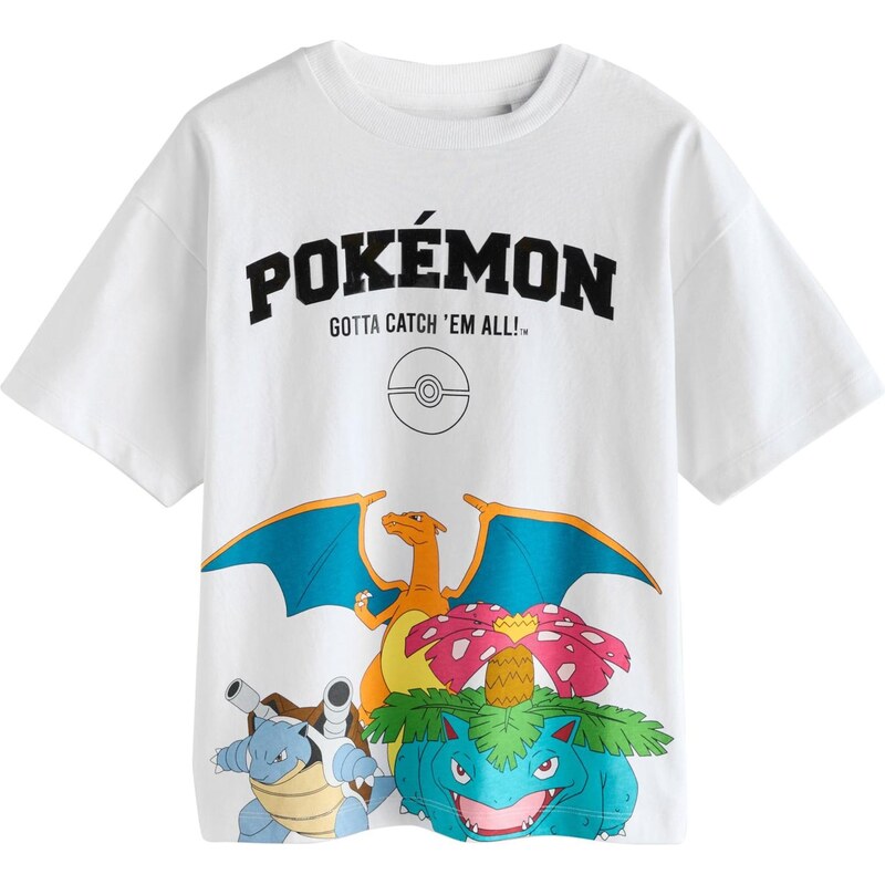 Next Tričko Pokémon modrozelená / oranžová / čierna / biela 67359731