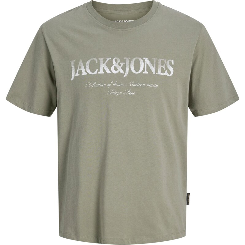 JACK & JONES Tričko JJDevin Daytona farby bahna / biela 67359903