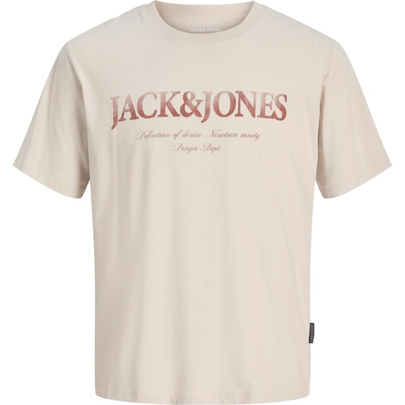 JACK & JONES Tričko JJDEVIN DAYTONA krémová / hrdzavohnedá 67359912
