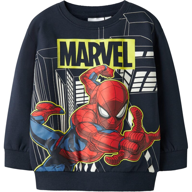 NAME IT Mikina NMMDion Spider námornícka modrá / žltá / červená / 67361896