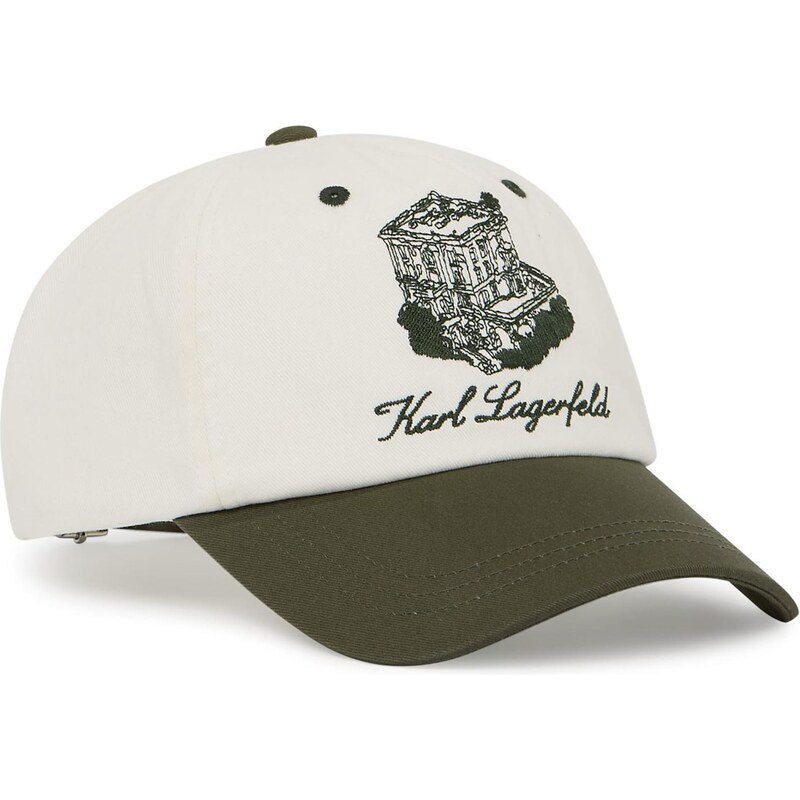 Karl Lagerfeld Čiapka Villa la Vigie tmavozelená / prírodná biela 67361928