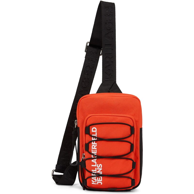 KARL LAGERFELD JEANS Taška cez rameno oranžovo červená / čierna / 67361991