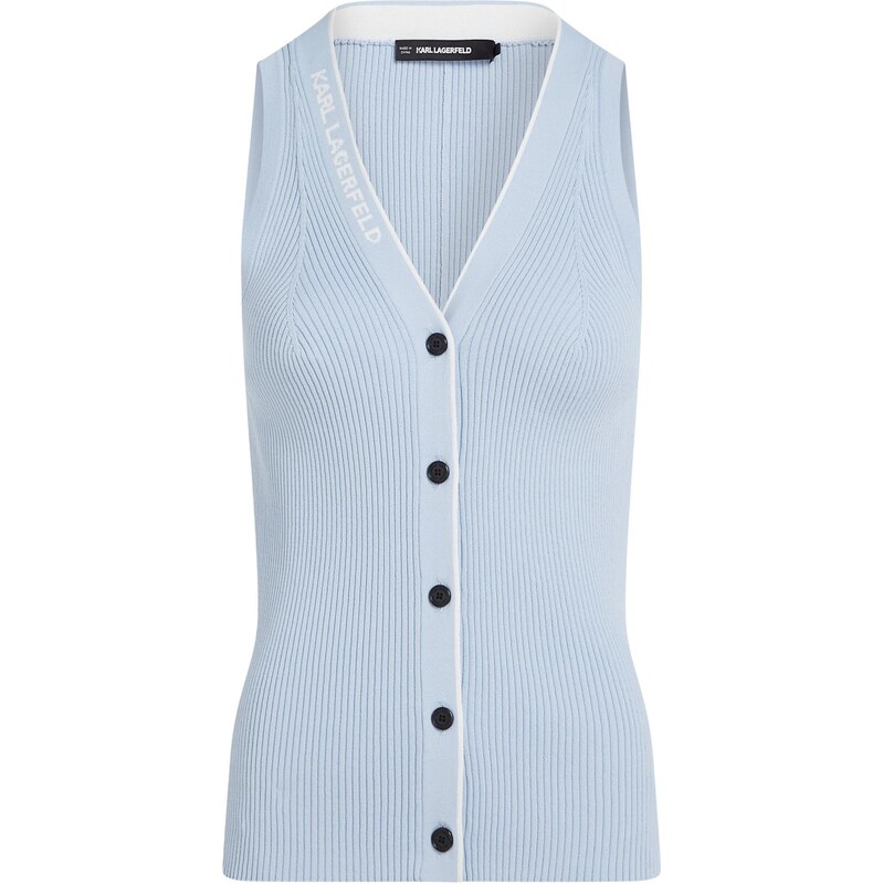 Karl Lagerfeld Pletená vesta svetlomodrá / biela 67362022