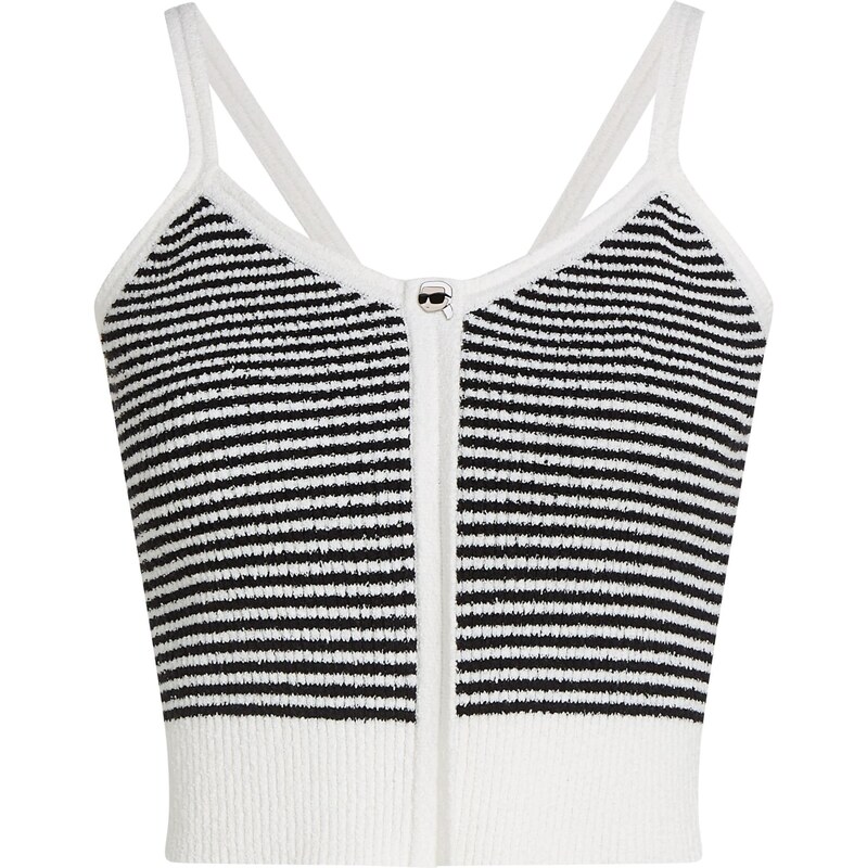Karl Lagerfeld Vyšívaný top čierna / biela 67362037