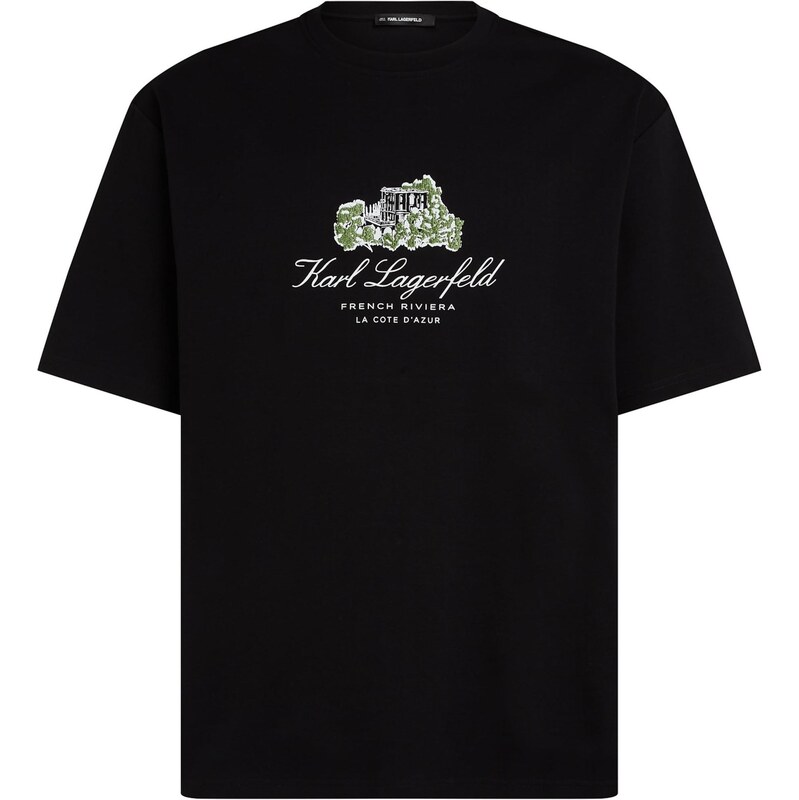 Karl Lagerfeld Tričko Villa la Vigie zelená / čierna / biela 67362026