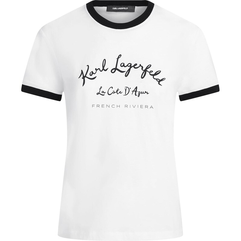 Karl Lagerfeld Tričko Côte DAzur čierna / biela 67362041