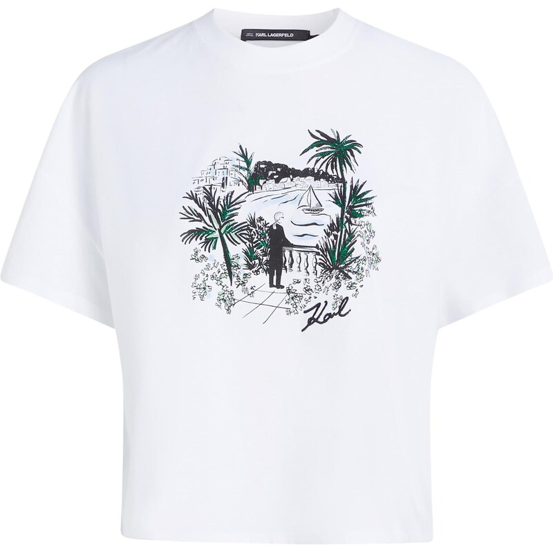 Karl Lagerfeld Tričko Villa la Vigie svetlomodrá / smaragdová / čierna 67362096