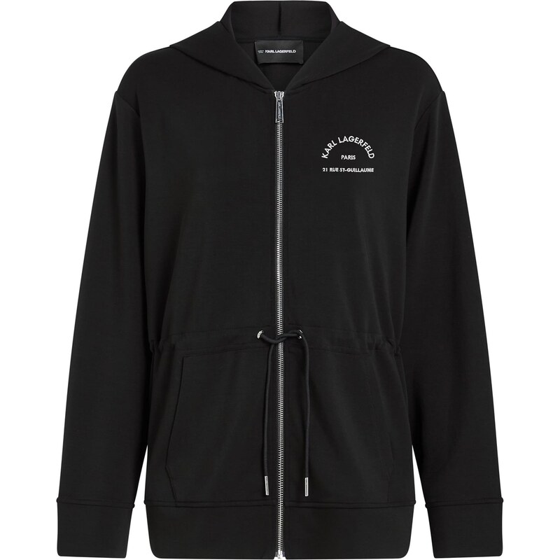 Karl Lagerfeld Tepláková bunda Rue St-Guillaume čierna / biela 67362120
