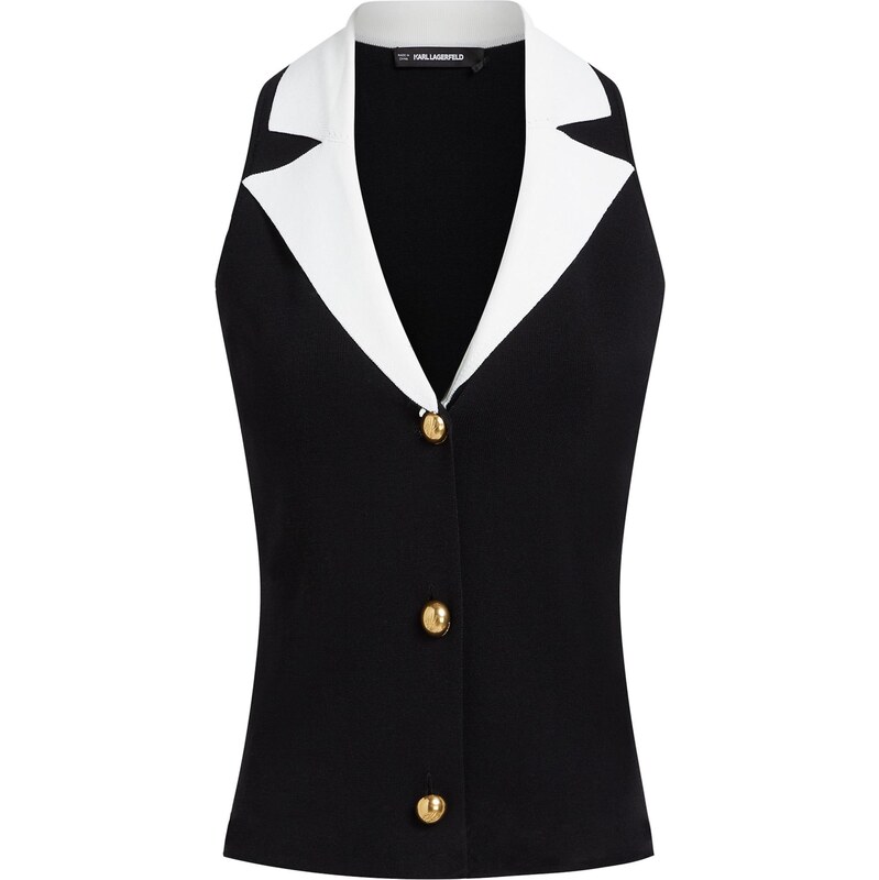Karl Lagerfeld Pletená vesta čierna 67362154