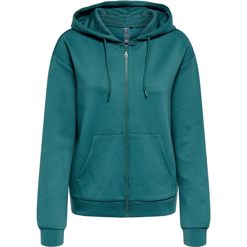 ONLY PLAY Športová mikina so zipsom ONPLounge smaragdová 67362172