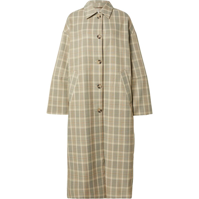 EDITED Prechodný kabát Nastasja krémová / kaki 67362353