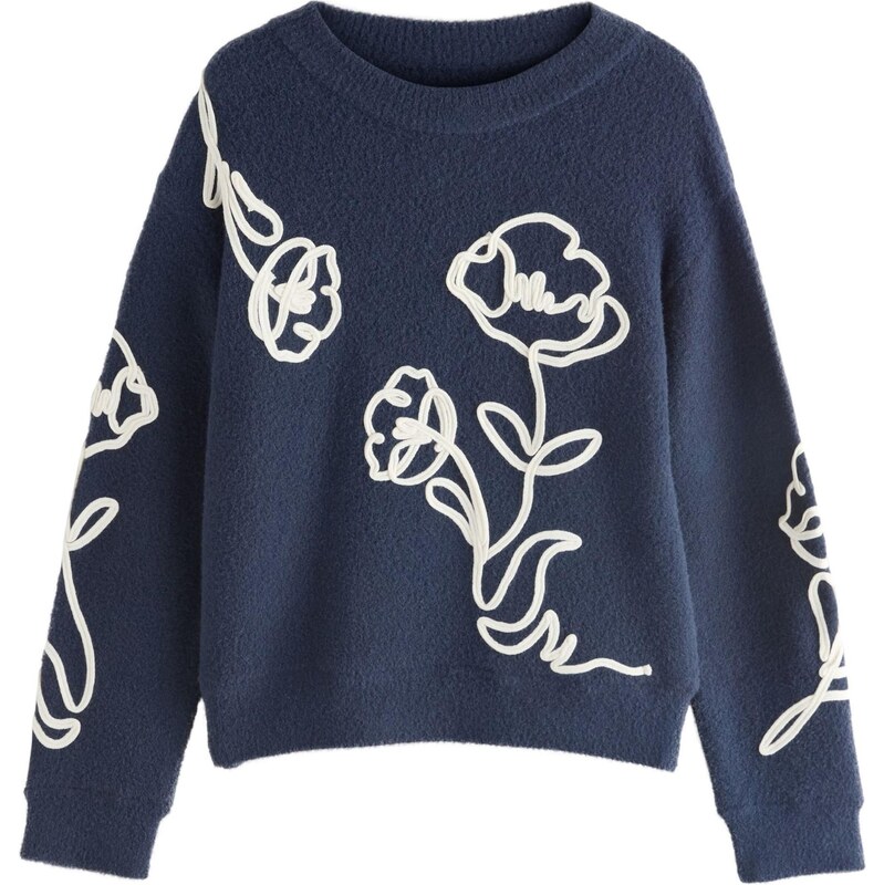 Next Sveter námornícka modrá / biela 67362387