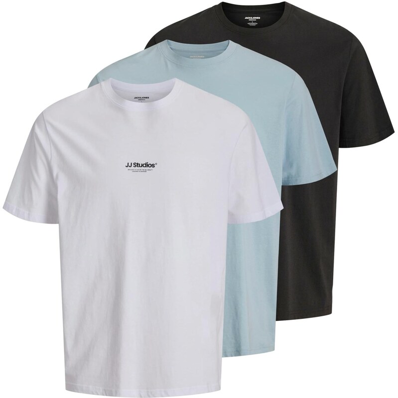 JACK & JONES Tričko JJESOHO pastelovo modrá / čierna / biela 67362455