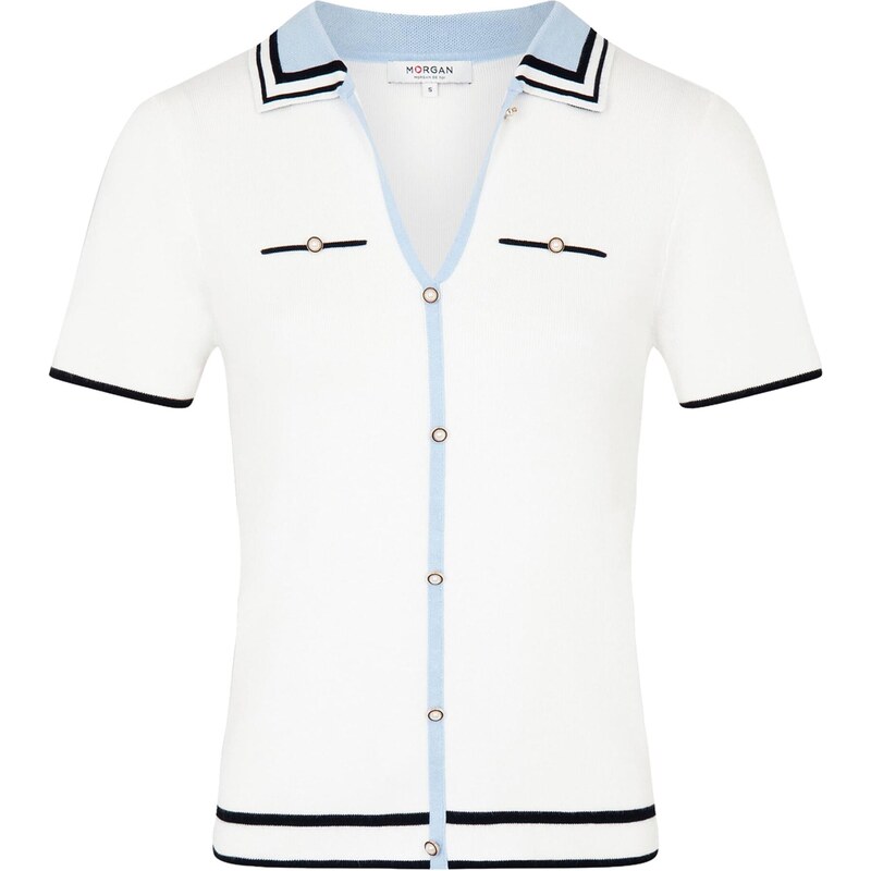 Morgan Sveter slonová kosť / svetlomodrá / čierna 67362456