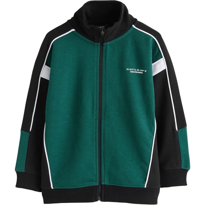 Next Tepláková bunda smaragdová / čierna / biela 67362585