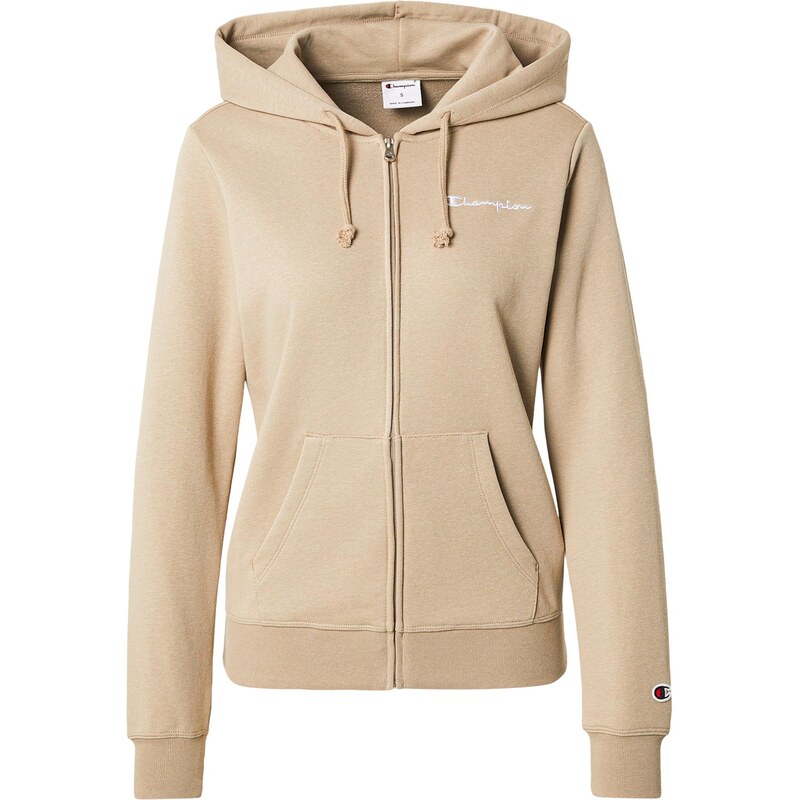Champion Authentic Athletic Apparel Tepláková bunda béžová / biela 67362871