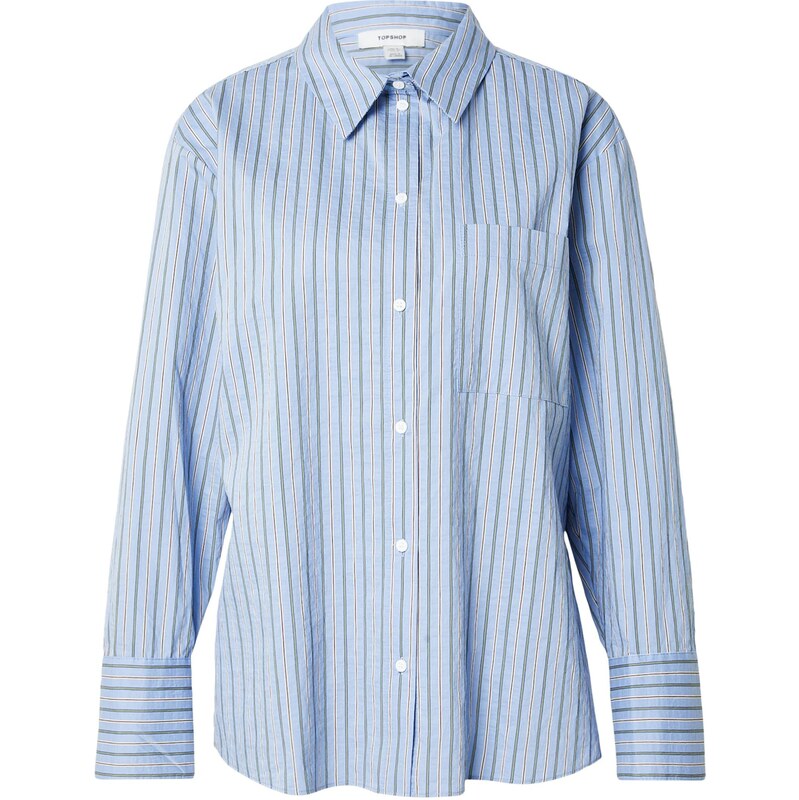 TOPSHOP Blúzka ELOUISE svetlomodrá / hnedá / olivová / biela 67363029