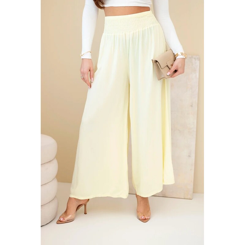 Kesi Włoski Dámske viskózové nohavice s elastickým pásom 67313448