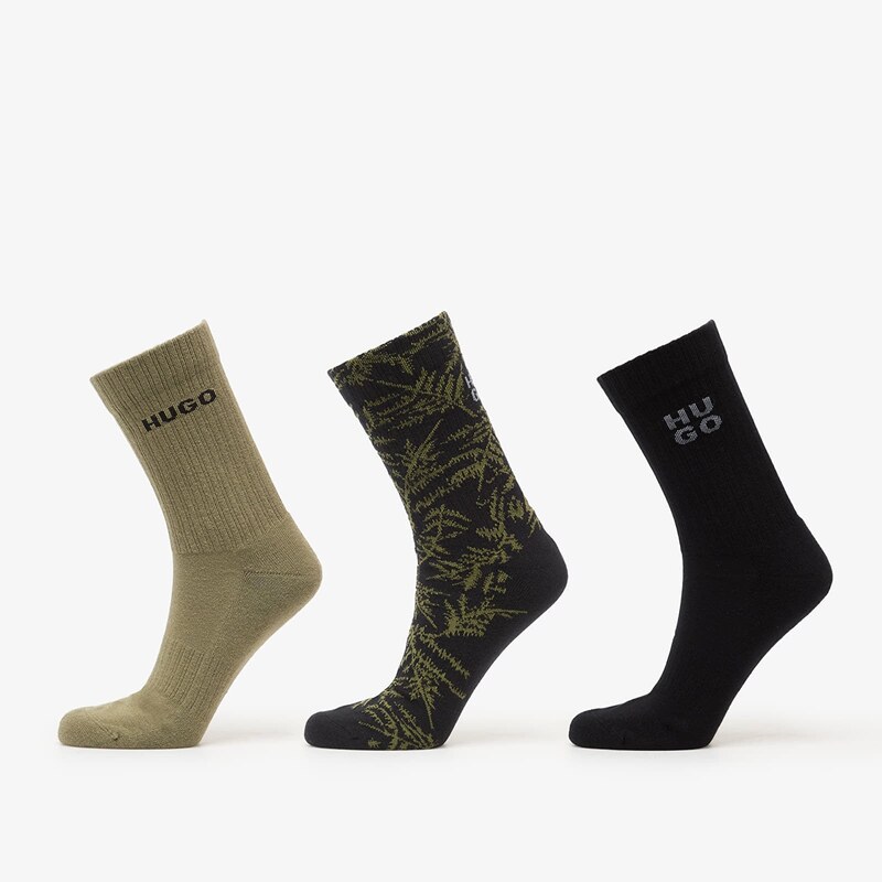 Hugo Boss Qs Rib Fern Socks 3-Pack Black 43-46 67363132