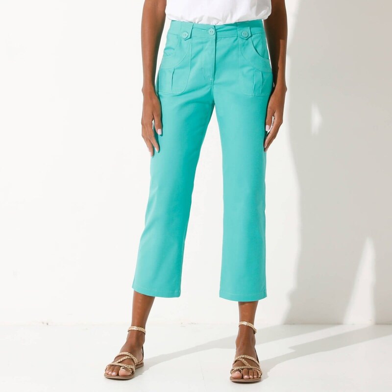 Rovné strečové 7/8 nohavice. mätová 036 Blancheporte 62039357