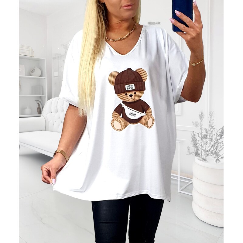 Tričko s medvedíkom biele 67366644