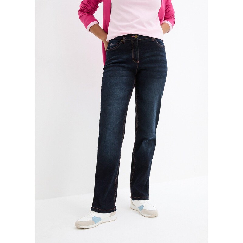 bonprix Rovné džínsy s pohodlným pásom, stredná výška pásu, farba 66963675