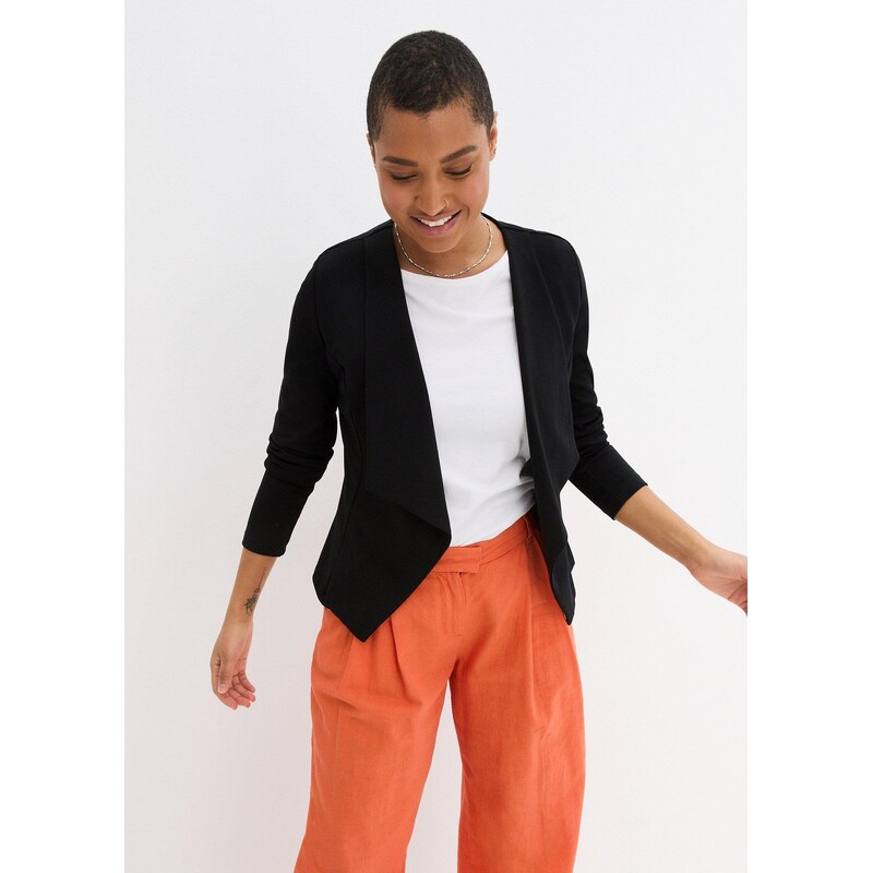 bonprix Džersejový blejzer z viskózového mixu, farba čierna 44749920