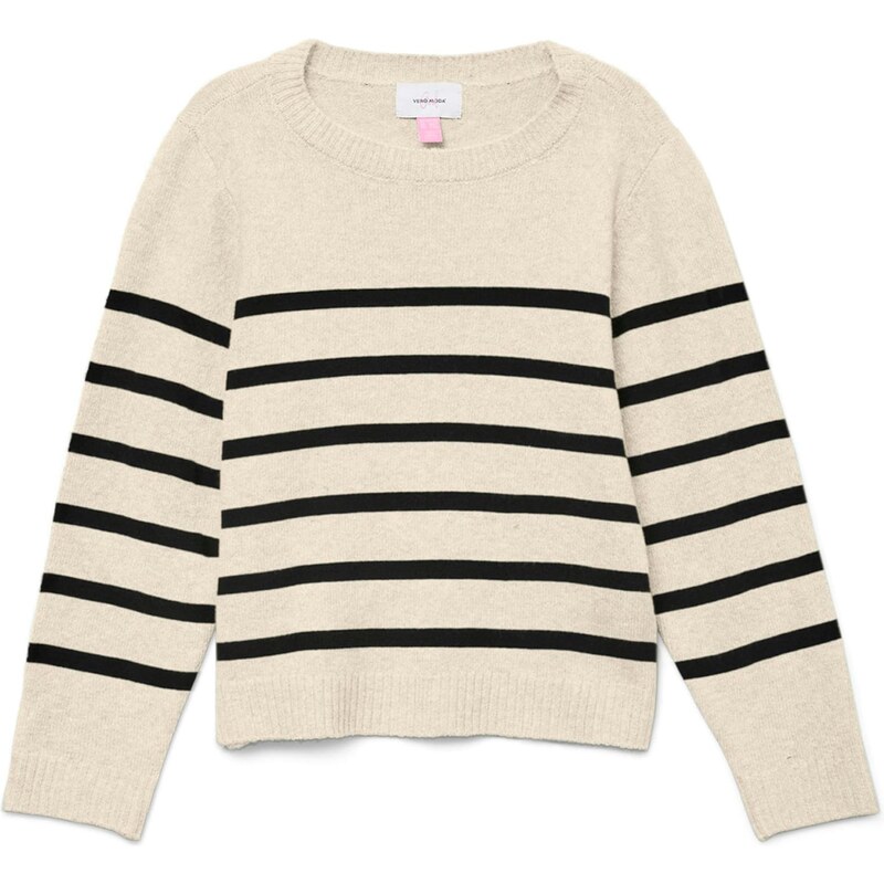 Vero Moda Girl Sveter VMSABA svetlobéžová / čierna 67368720