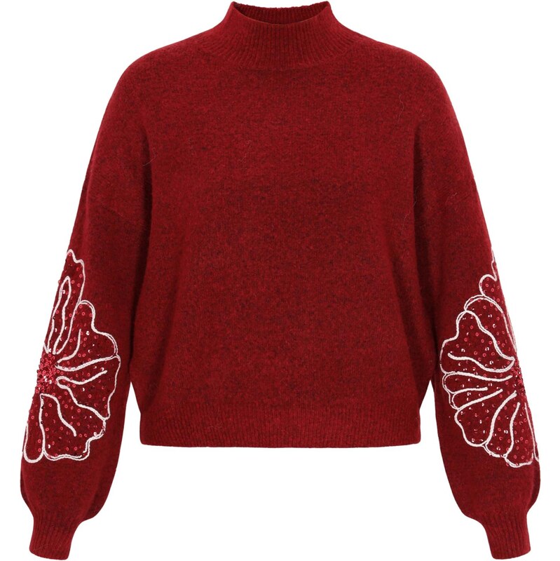 IZIA Sveter vínovo červená / biela 67368756