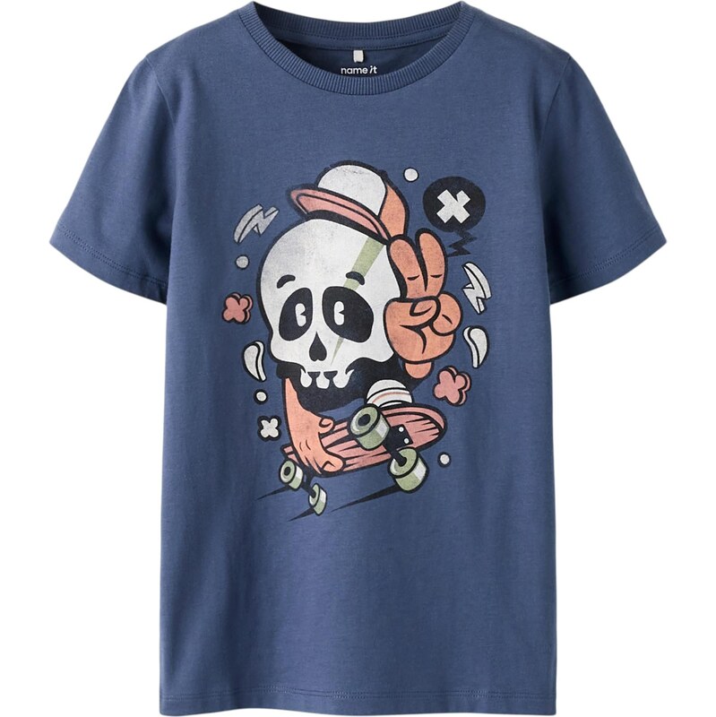 NAME IT Tričko NKMBASTIAN tmavomodrá / marhuľová / čierna / biela 67368826