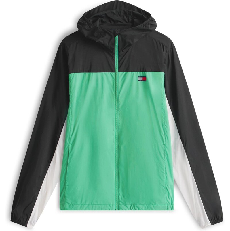 Tommy Jeans Prechodná bunda svetlozelená / čierna / biela 67368967