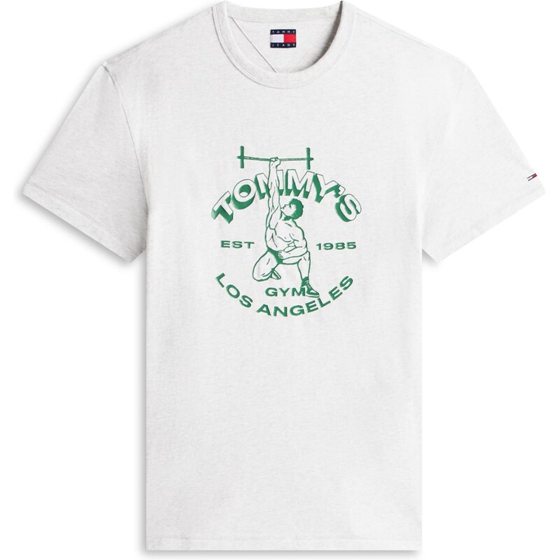 Tommy Jeans Tričko sivá melírovaná / zelená 67368989