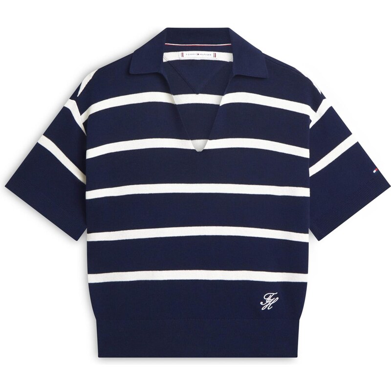 TOMMY HILFIGER Sveter tmavomodrá / biela 67369010