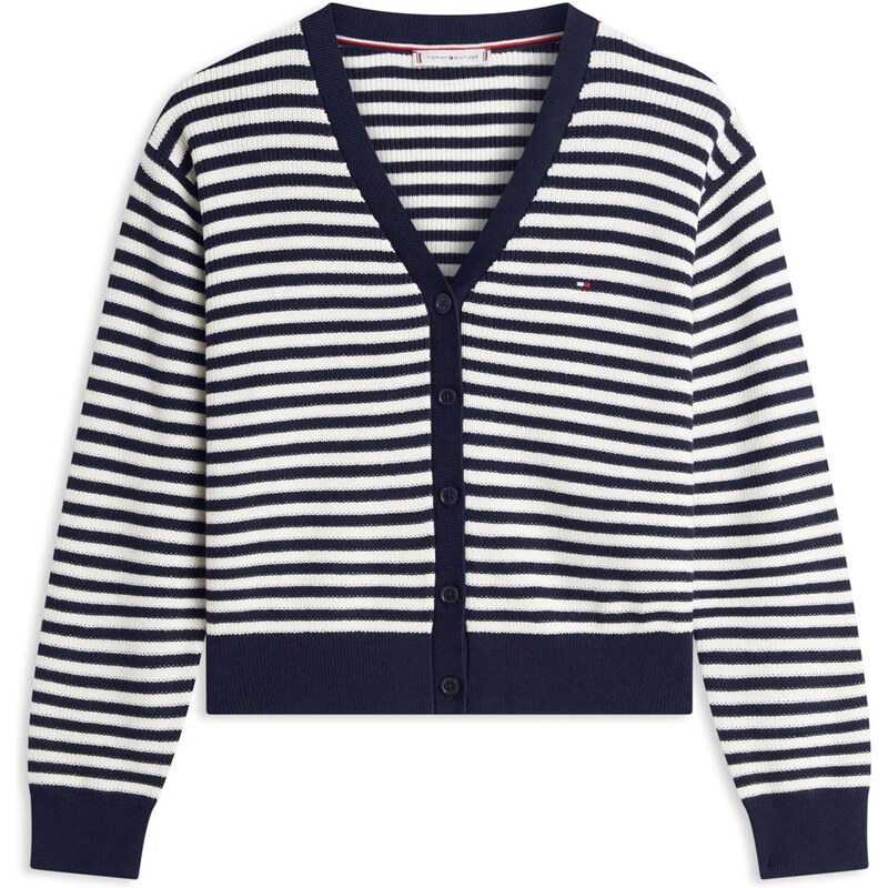 TOMMY HILFIGER Kardigán námornícka modrá / biela 67369021