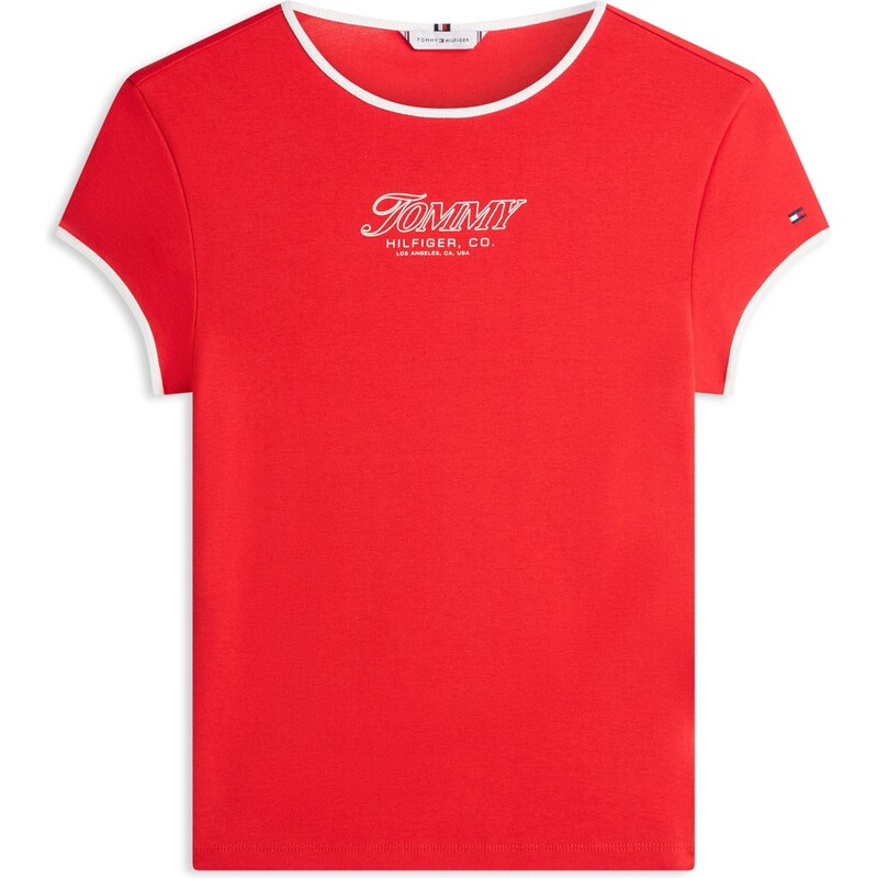 TOMMY HILFIGER Tričko homárová / biela 67369019