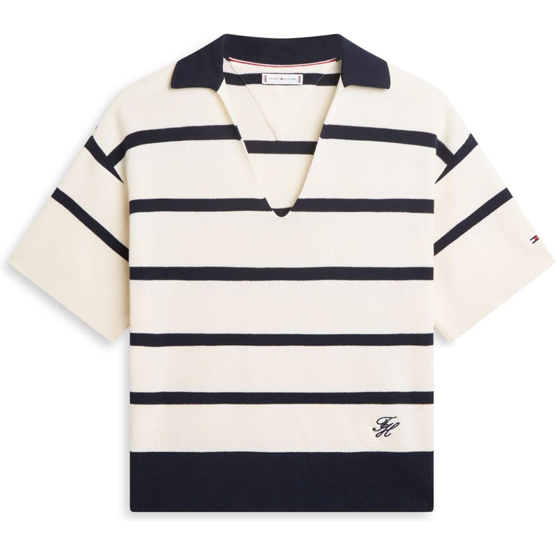 TOMMY HILFIGER Sveter svetlobéžová / námornícka modrá 67369009