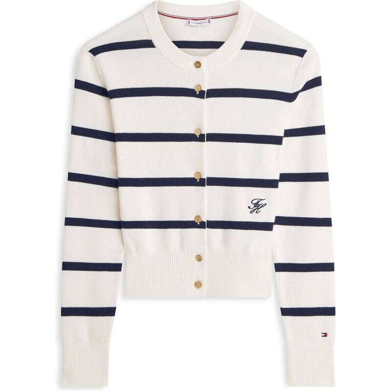 TOMMY HILFIGER Kardigán krémová / námornícka modrá 67369030