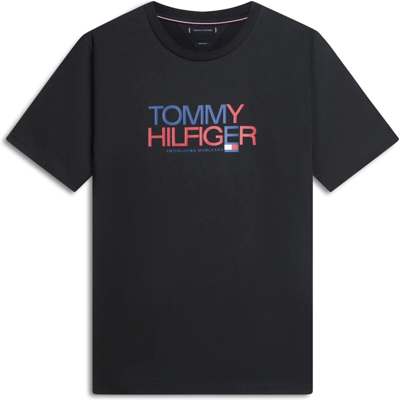 TOMMY HILFIGER Tričko BRAND LOVE námornícka modrá / červená / čierna / 67369039