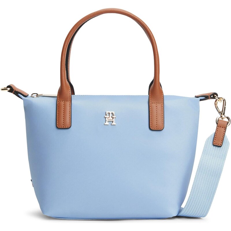 TOMMY HILFIGER Kabelka POPETTE svetlomodrá / koňaková 67369109